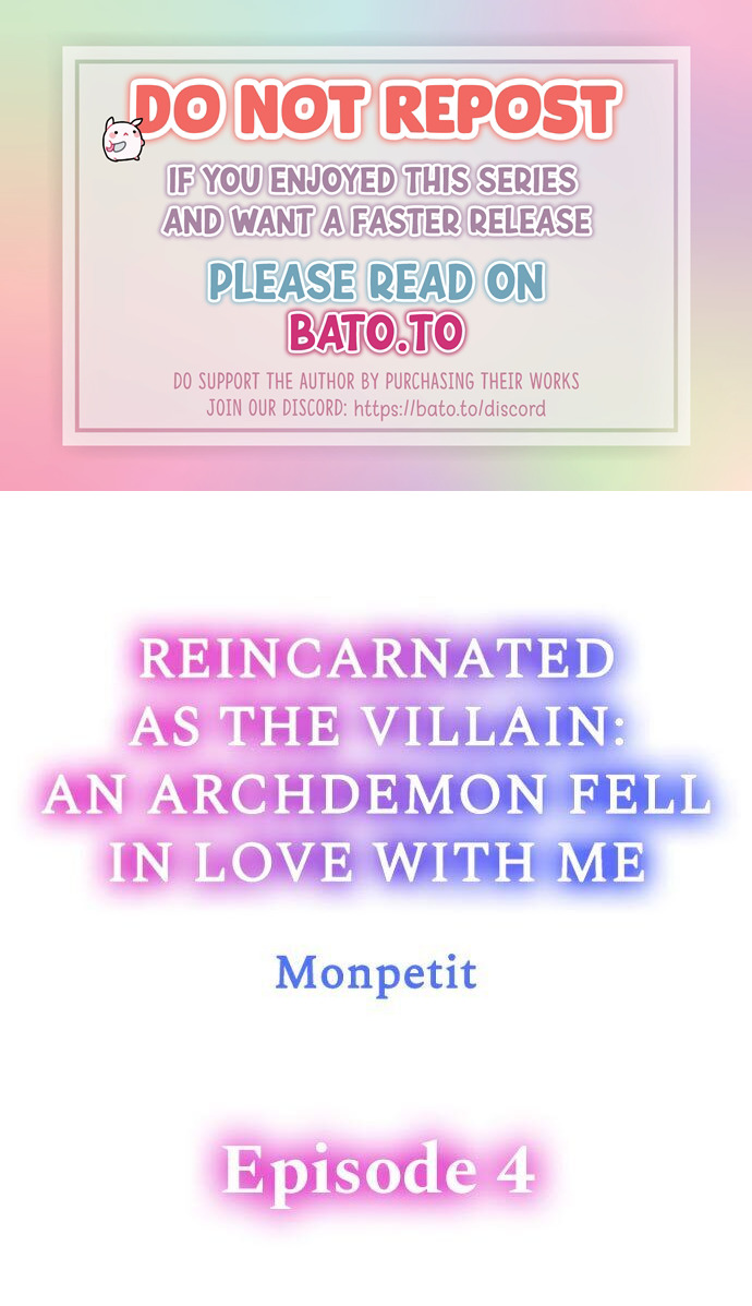 Reincarnated as the Villain: An Archdemon Fell in Love With Me chapter 4 page 1